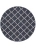 Mood MO 05 Indigo White İskandinav Desenli Kaydırmaz Yuvarlak Dokuma Kilim